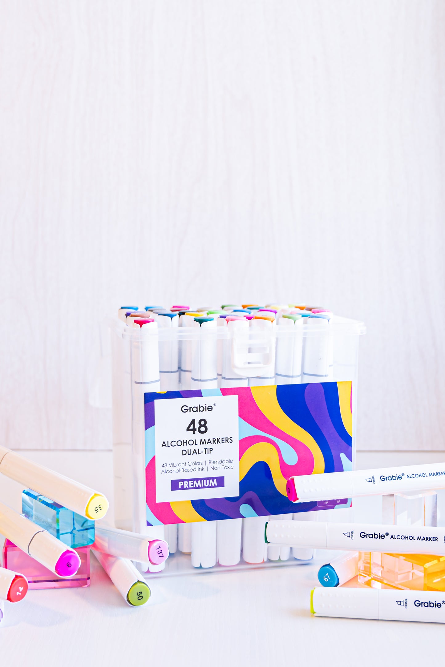 48-Piece Dual Tip Alcohol Markers Set