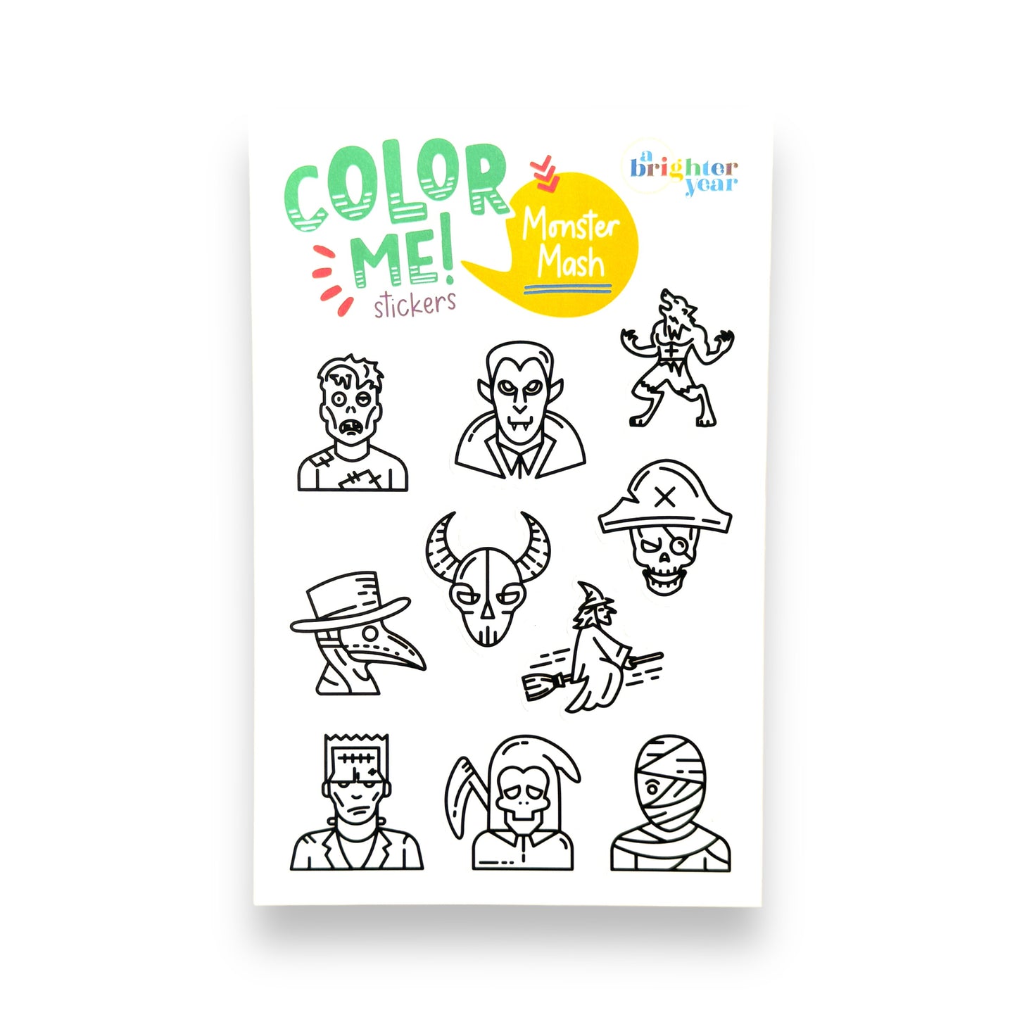 Halloween Color Your Own Sticker Bundle, 4-Pack