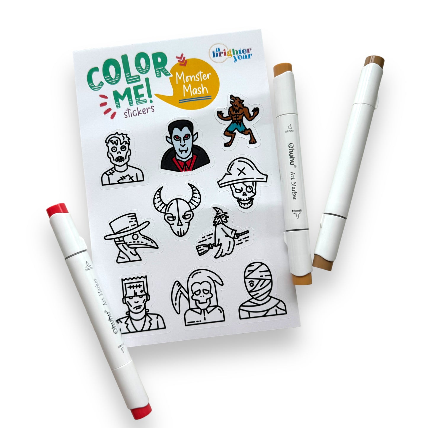 Halloween Color Your Own Sticker Bundle, 4-Pack