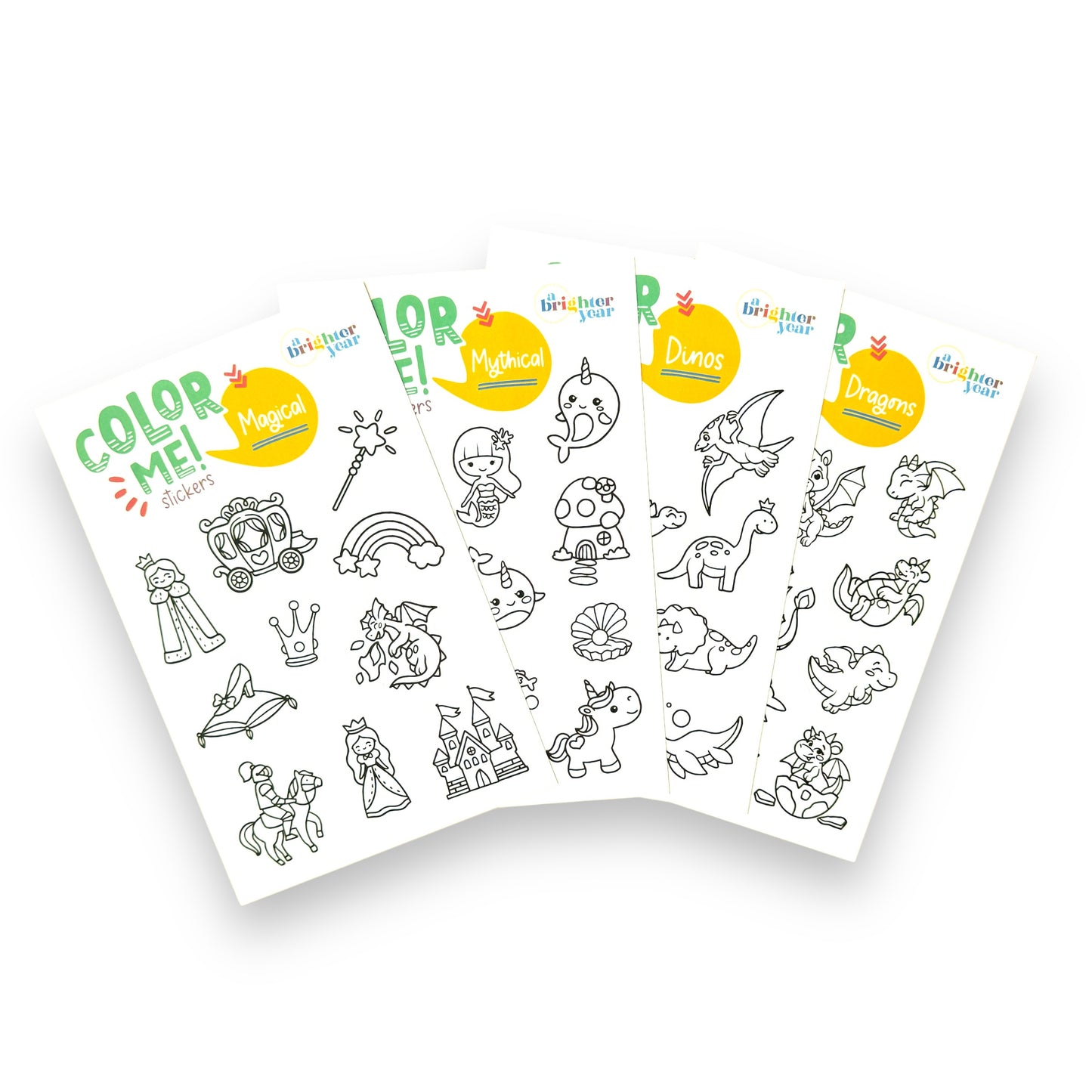 Mythical and Magical Color-Your-Own Sticker Bundle, 4-Pack