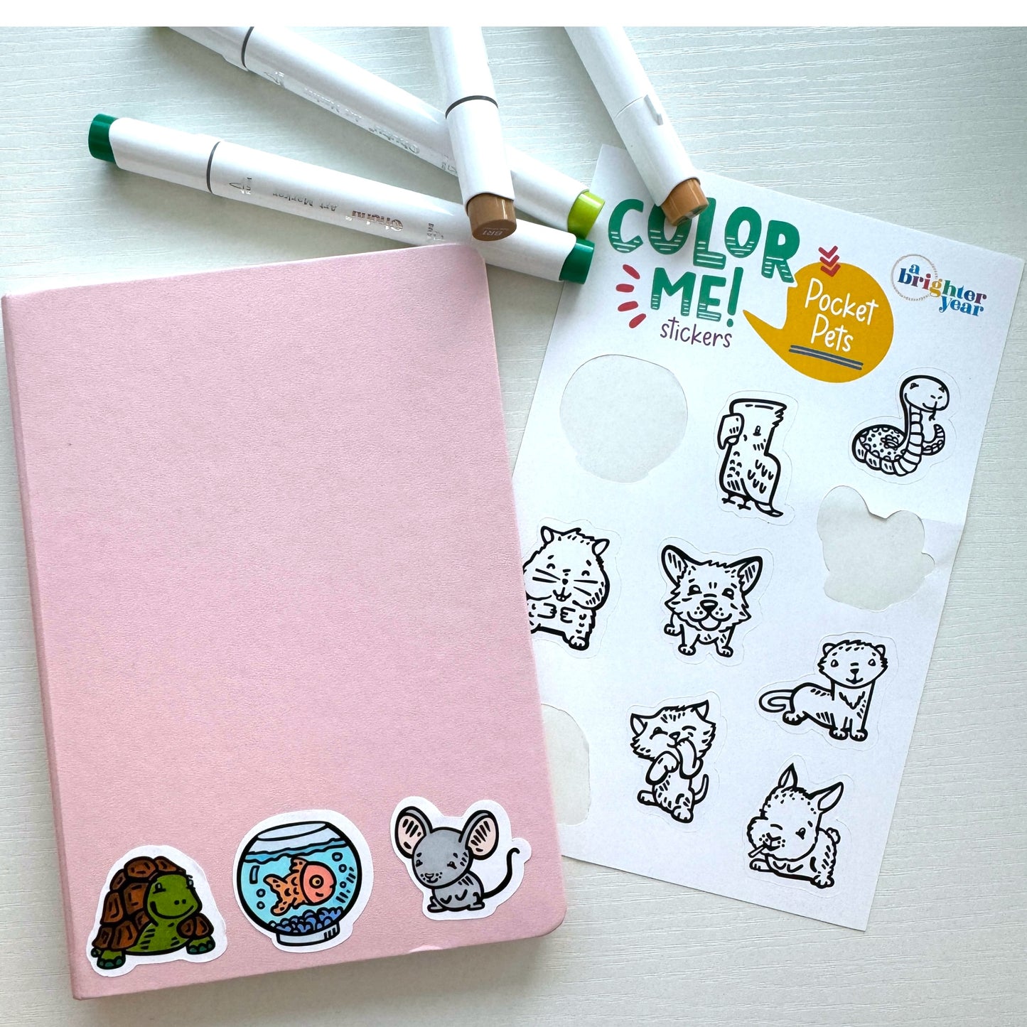 Gift Bundle with Mini Coloring Book, Sticker Sheet and Colored Pencils