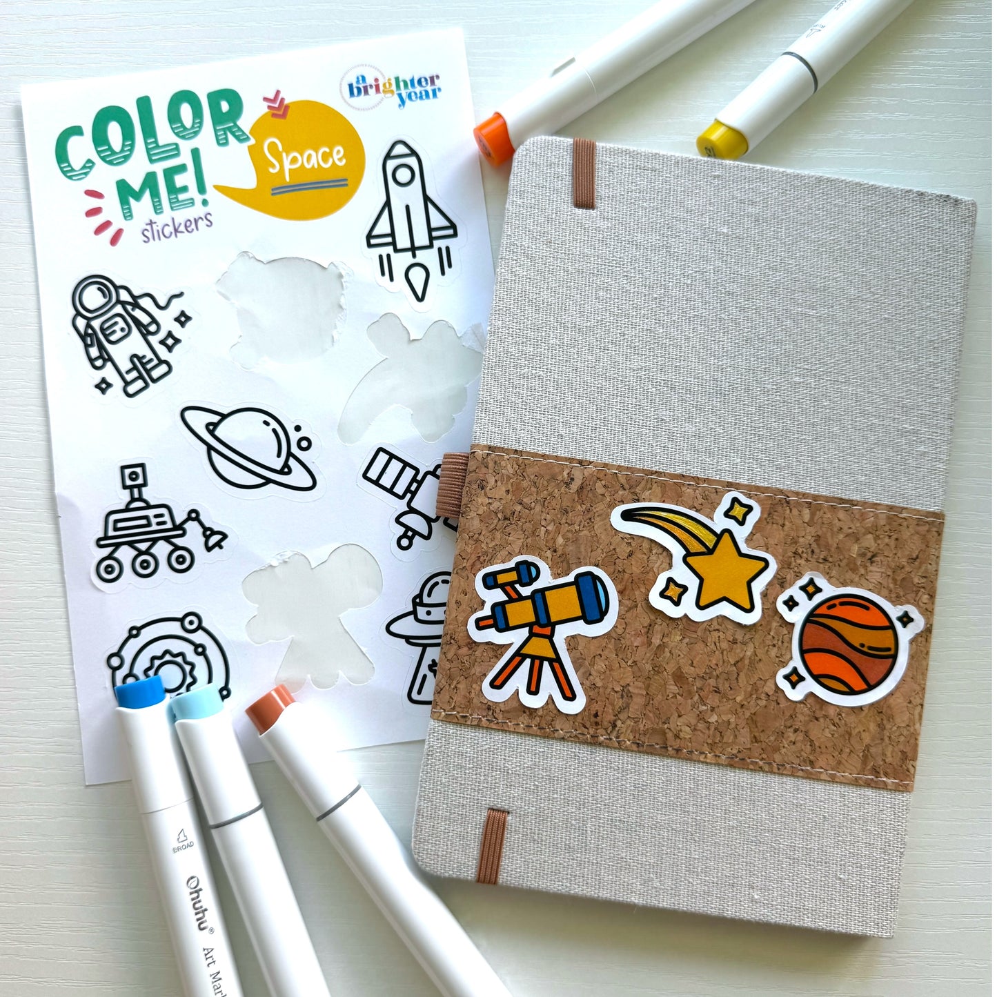 Space + Science Color-Your-Own Sticker Bundle, 3-Pack