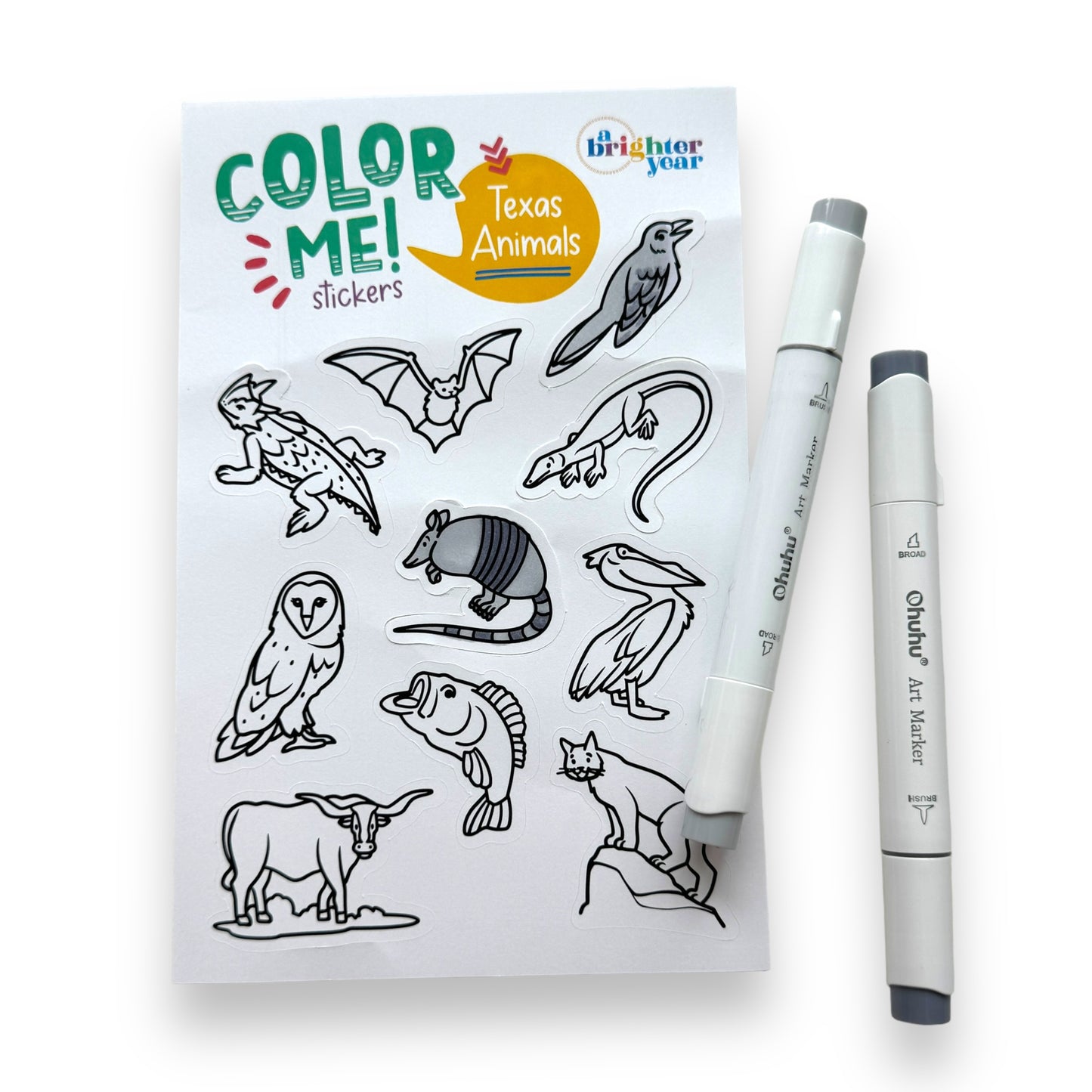 Texas Animals Color-Your-Own Stickers