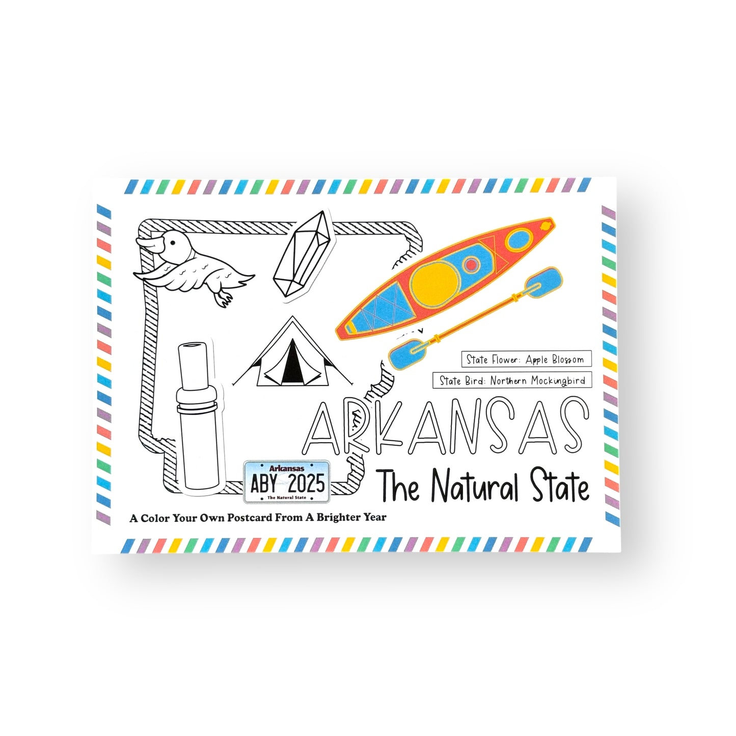 Arkansas Color-Your-Own Postcard