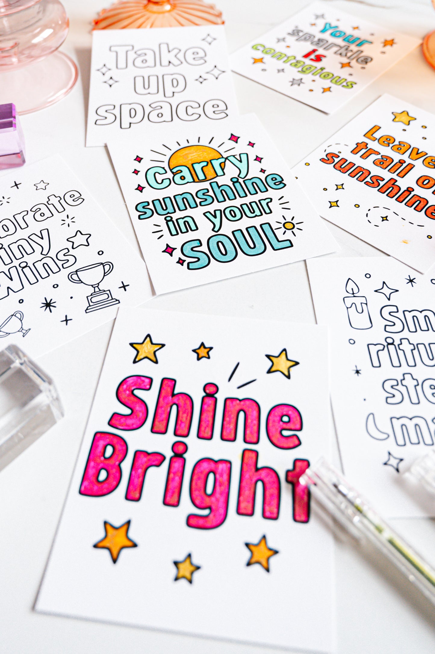 Color-Your-Own Affirmations Cards