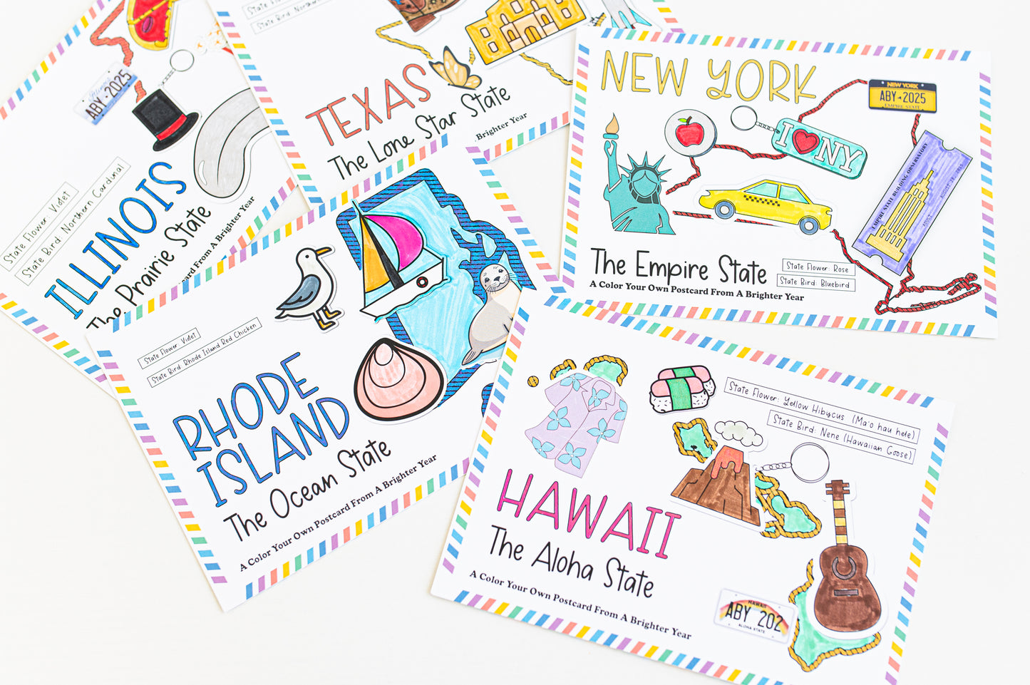 Road Trip Color-Your-Own Postcard Bundle