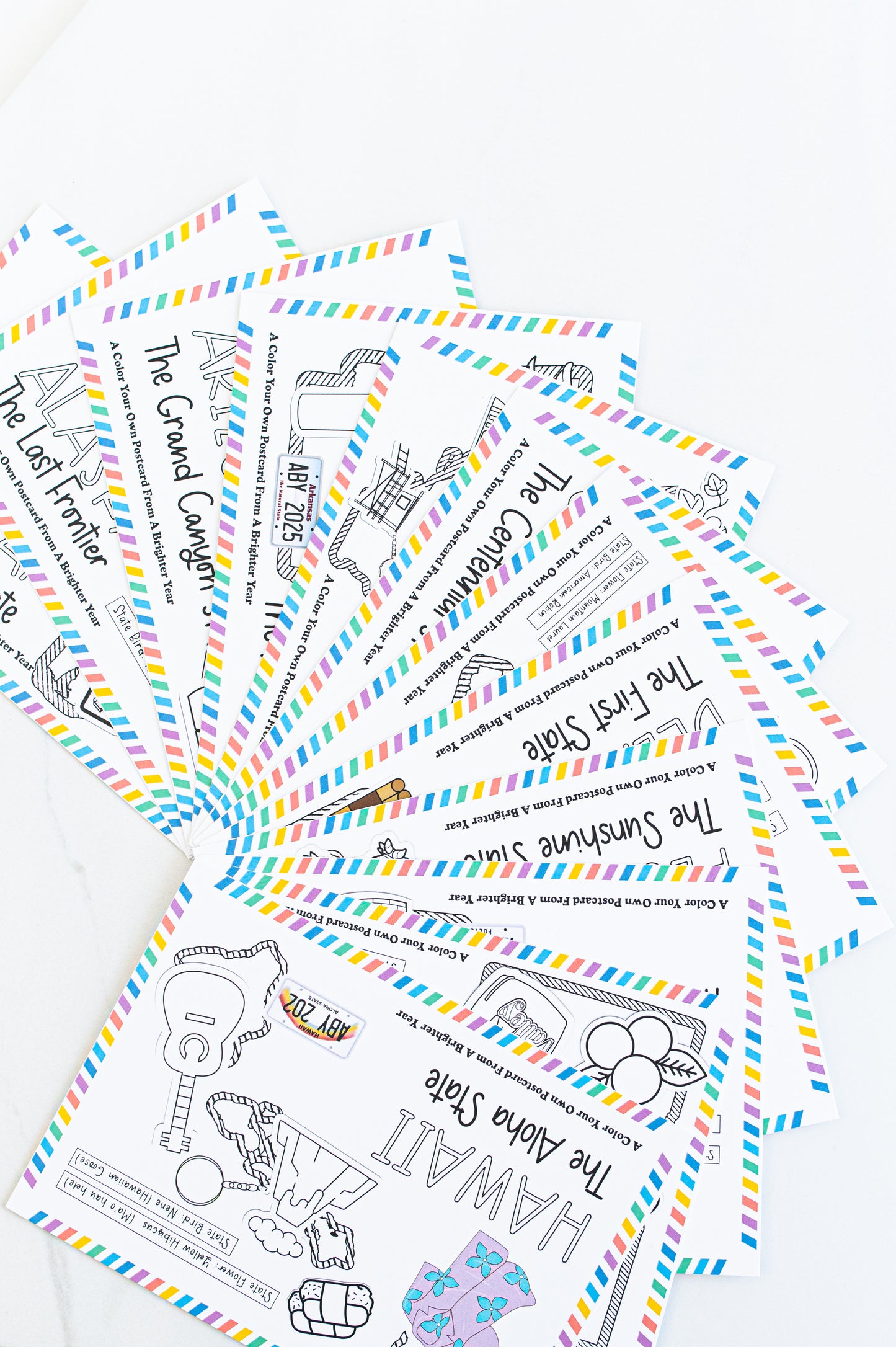 Road Trip Color-Your-Own Postcard Bundle