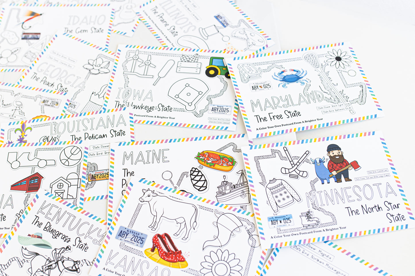 Road Trip Color-Your-Own Postcard Bundle