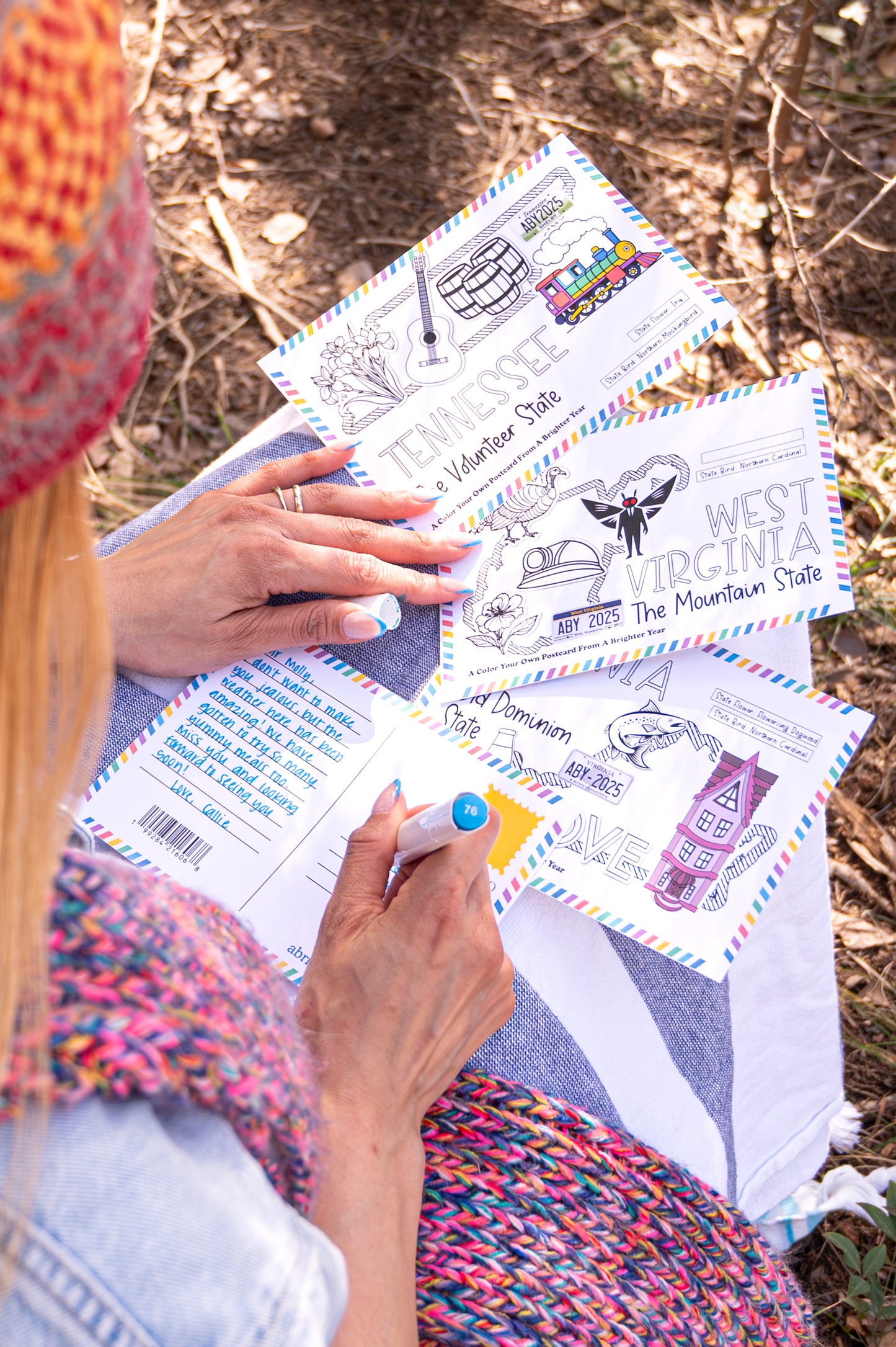 Road Trip Color-Your-Own Postcard Bundle