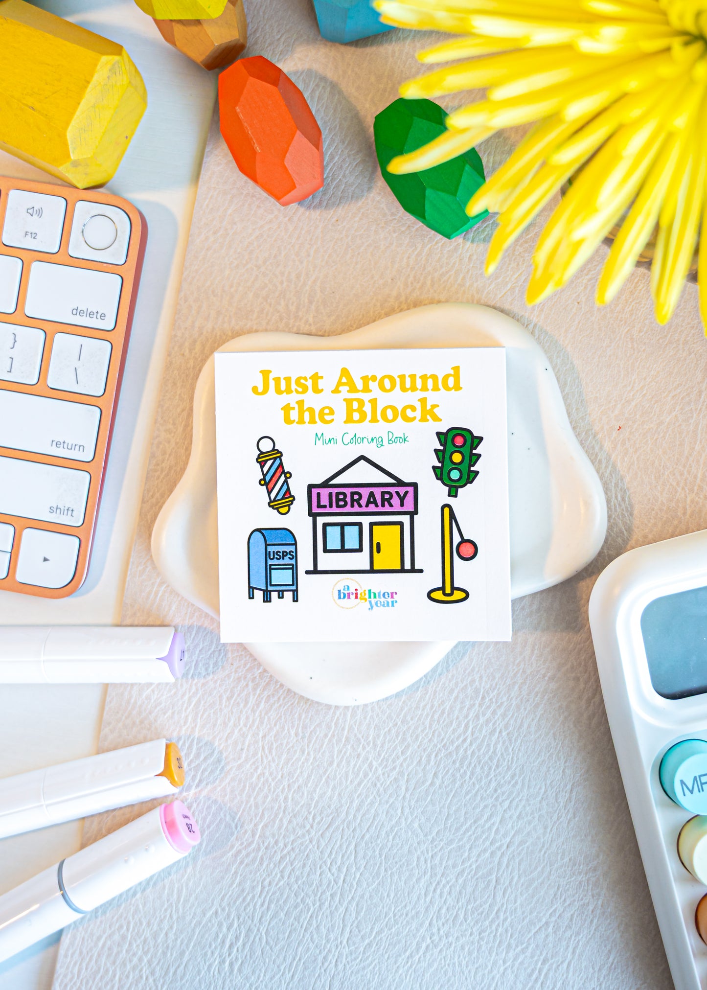 Just Around the Block Mini Coloring Book