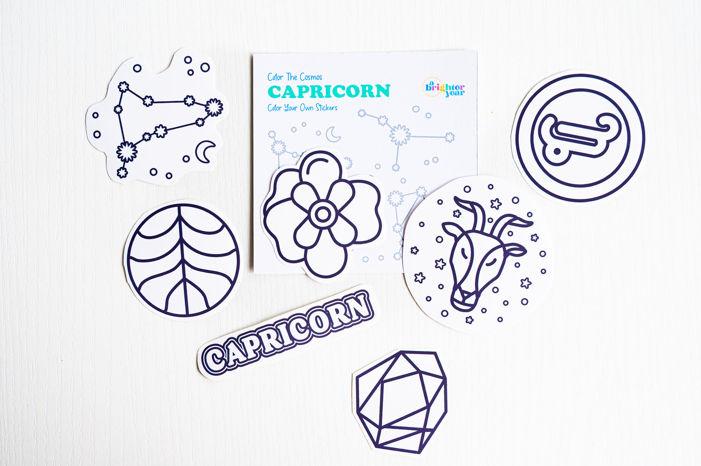 Color the Cosmos Stickers — Capricorn