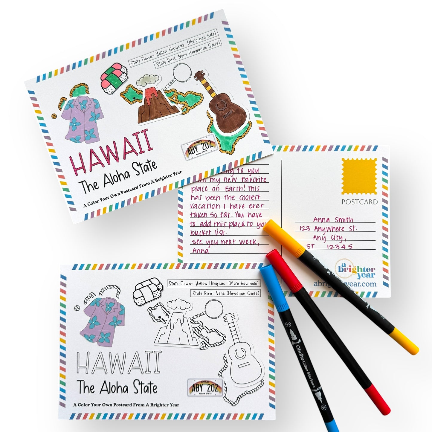 Hawaii Color-Your-Own Postcard