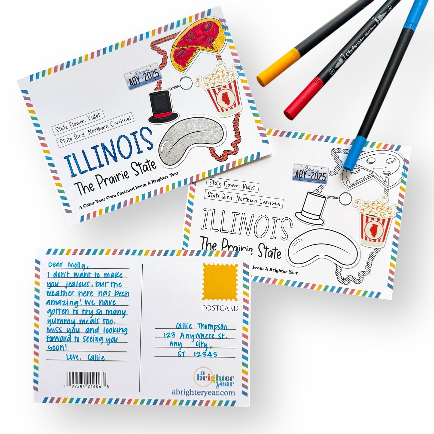Illinois Color-Your-Own Postcard