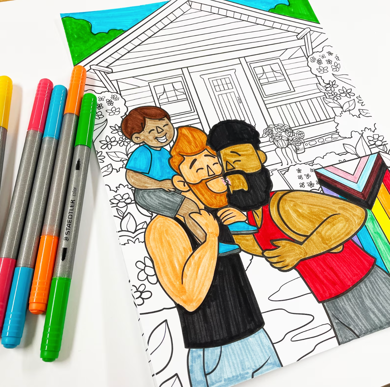 LGBTQIA+ Family Digital Download Coloring Page