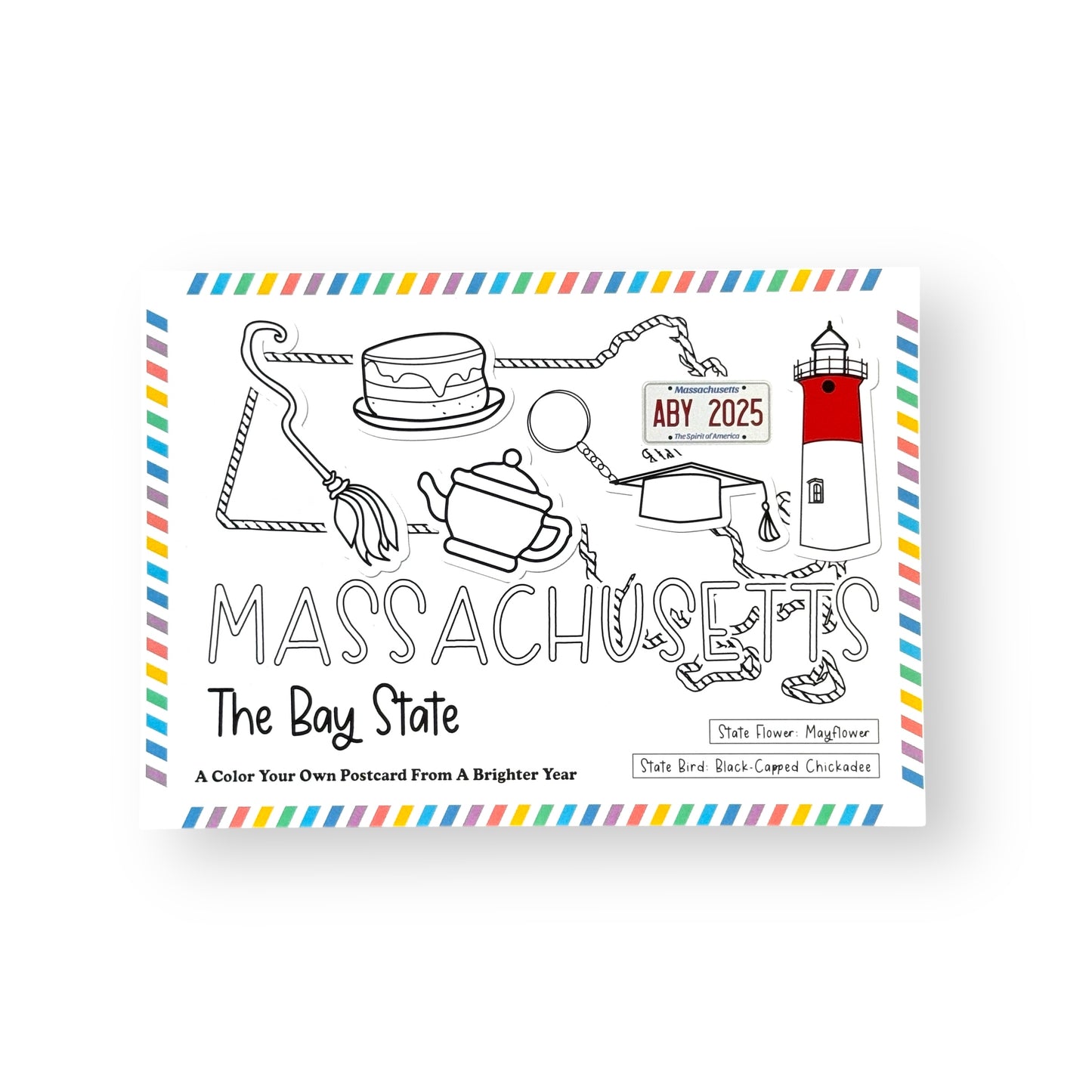 Massachusetts Color-Your-Own Postcard