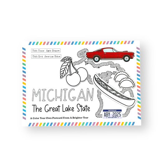 Michigan Color-Your-Own Postcard