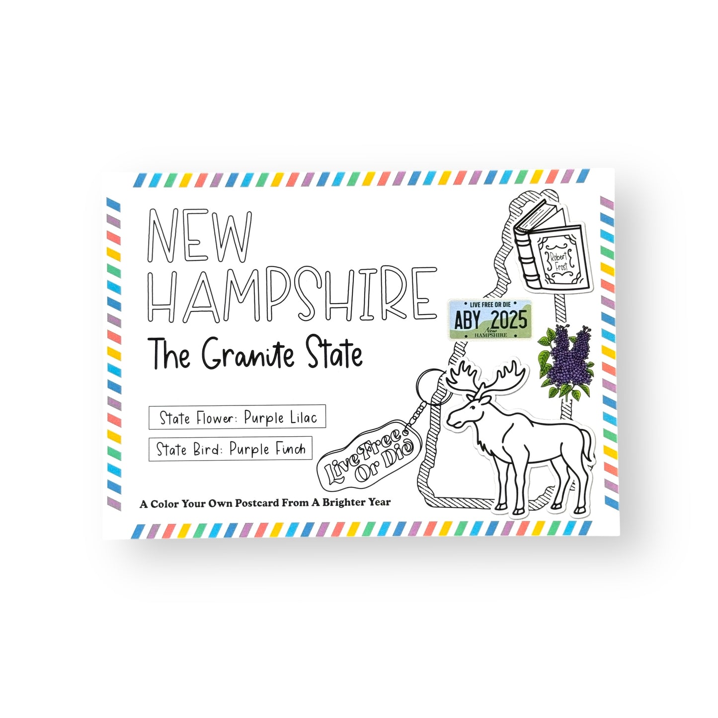 New Hampshire Color-Your-Own Postcard