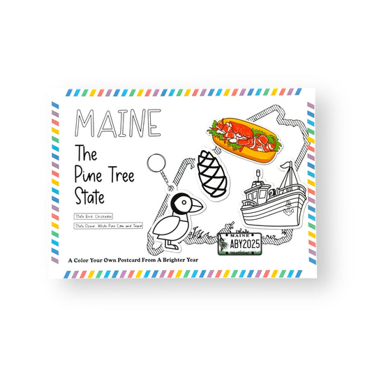 Maine Color-Your-Own Postcard