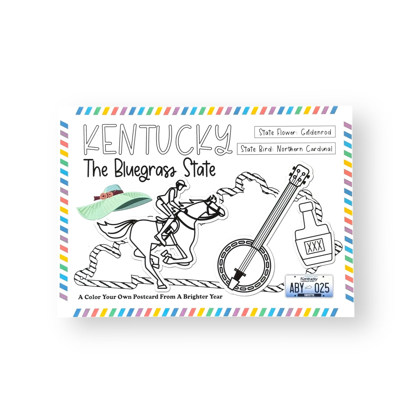 Kentucky Color-Your-Own Postcard
