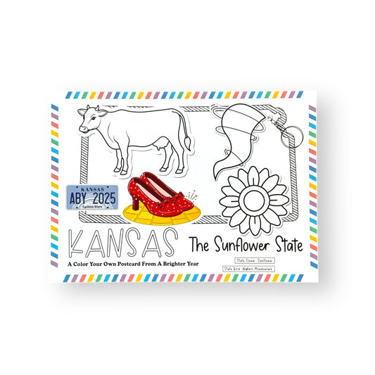 Kansas Color-Your-Own Postcard