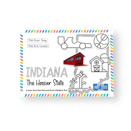 Indiana Color-Your-Own Postcard