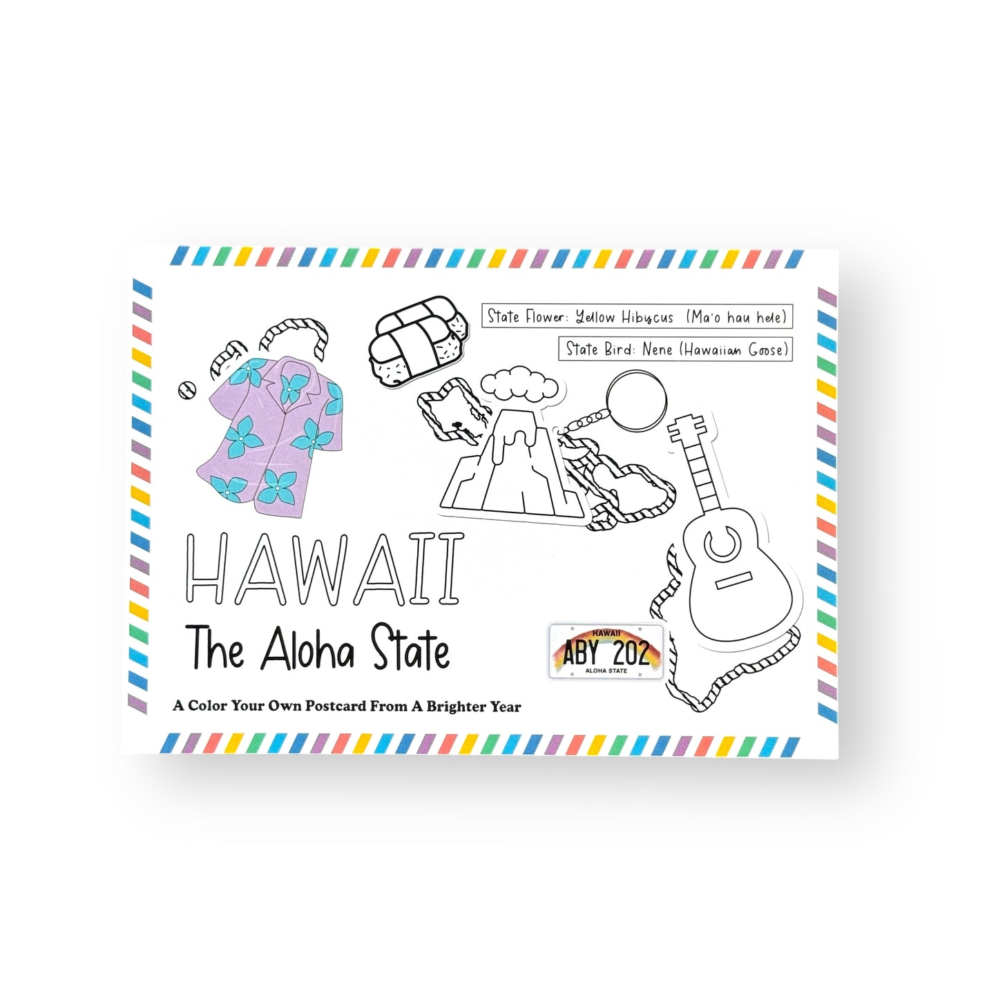 Hawaii Color-Your-Own Postcard