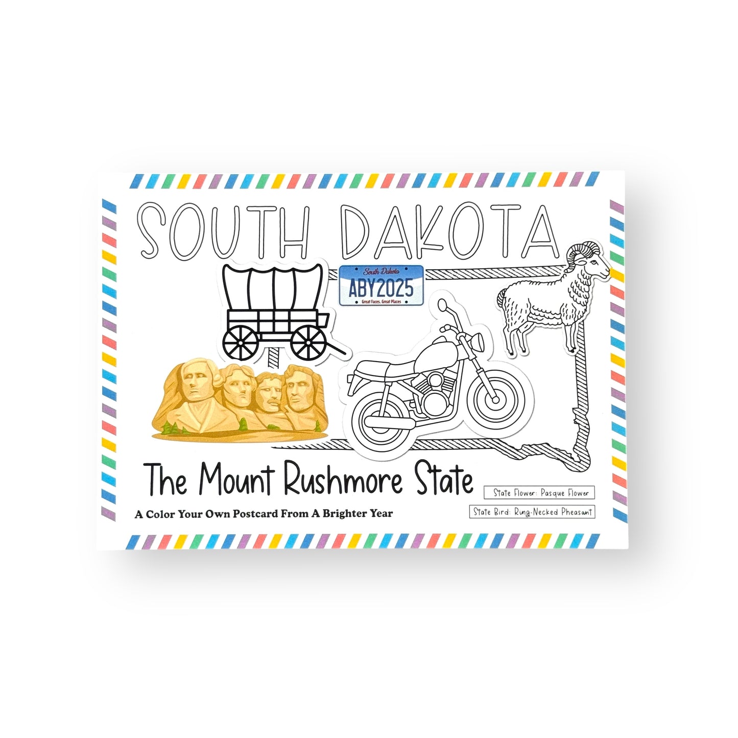 South Dakota Color-Your-Own Postcard