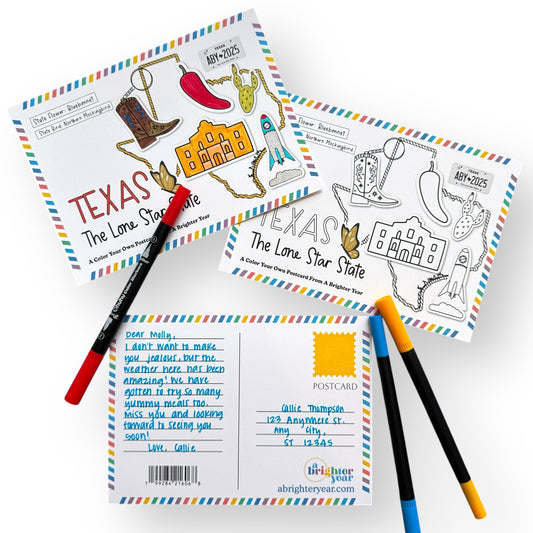 Texas Color-Your-Own Postcard