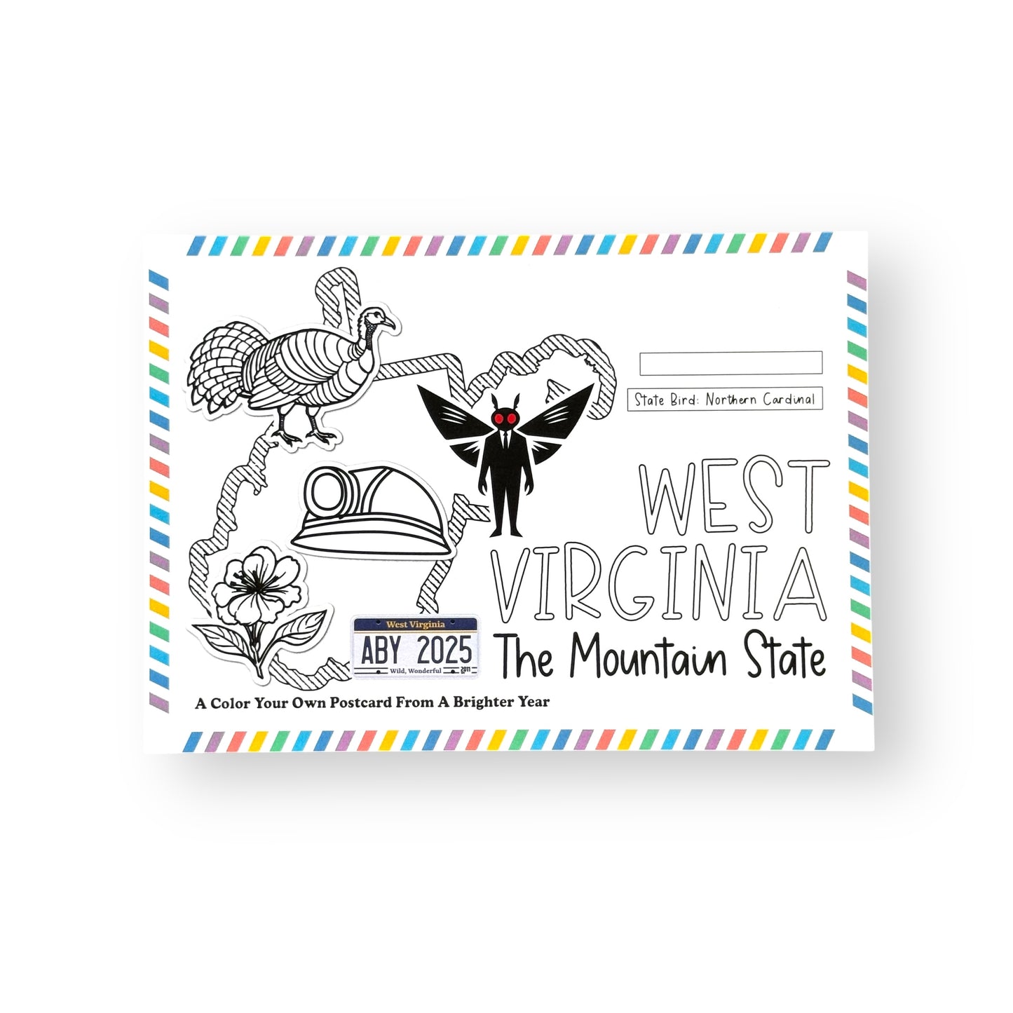 West Virginia Color-Your-Own Postcard