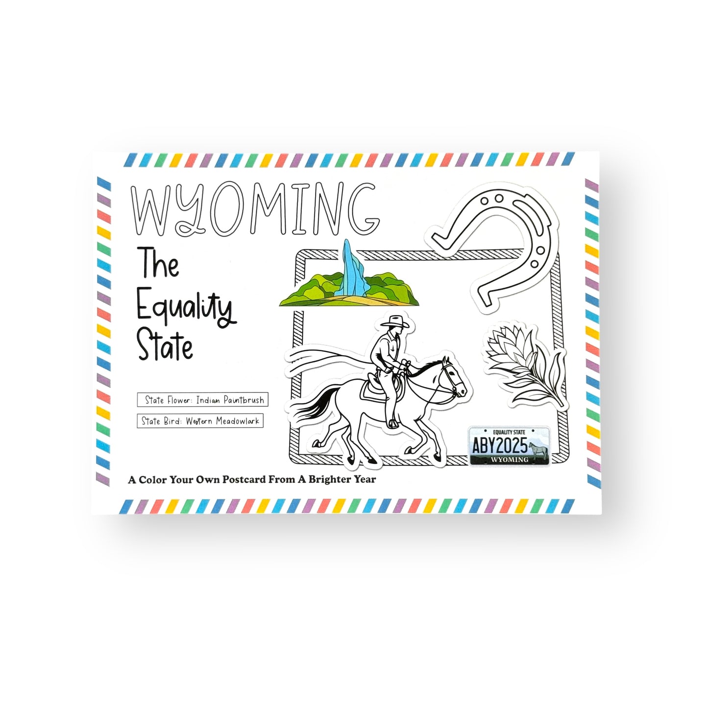 Wyoming Color-Your-Own Postcard