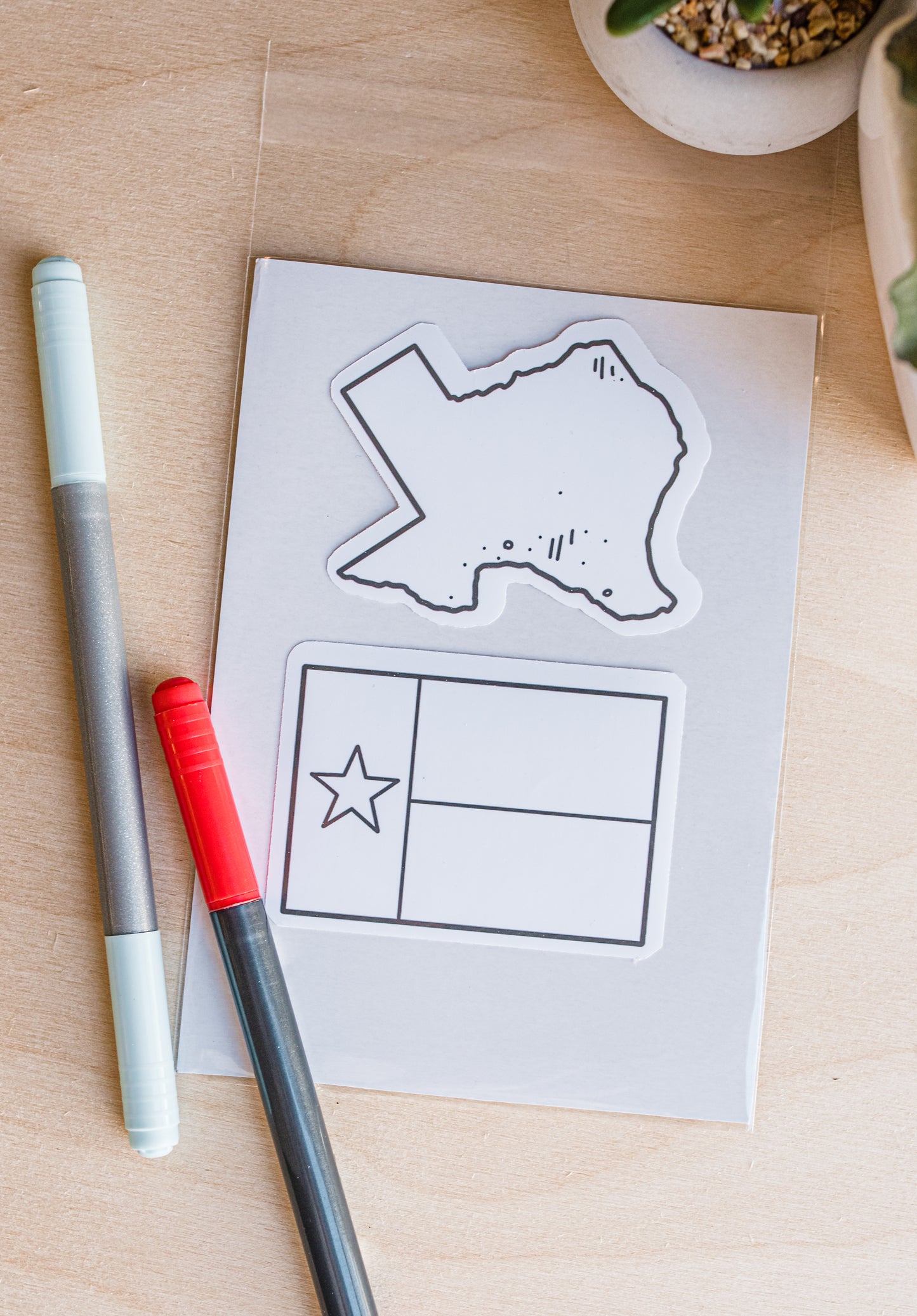Color Your Own Texas Pride Stickers