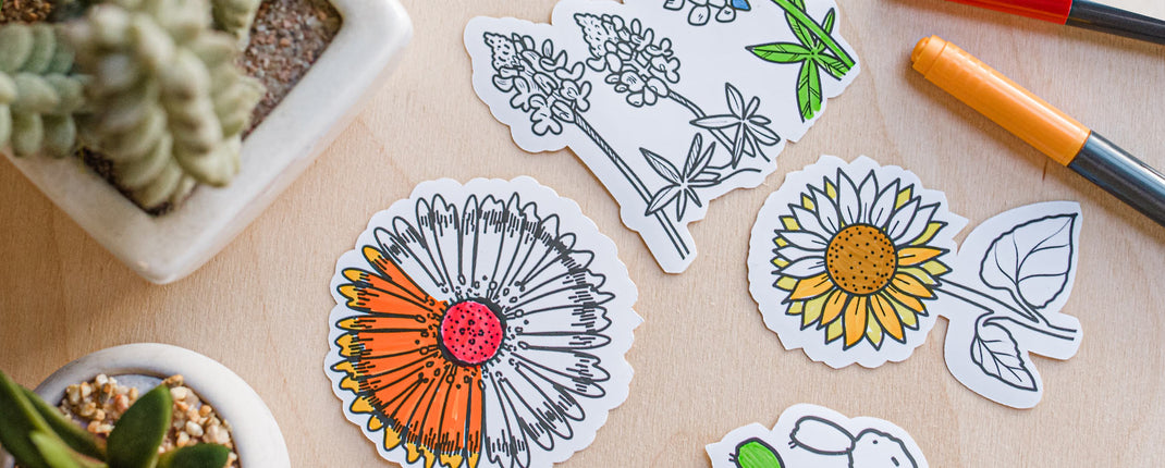 Stickers Set Colorable Colorable Stickers -Fun & Creative Stationery for All Ages - A Brighter ...