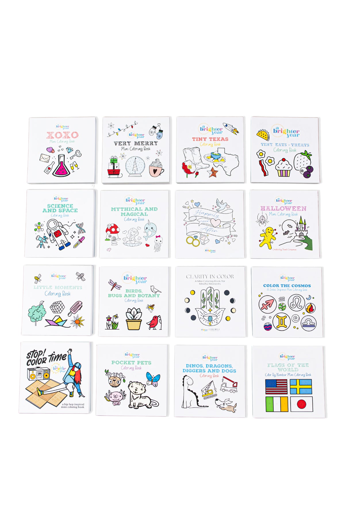 16-Piece Mini Adult Coloring Book Set