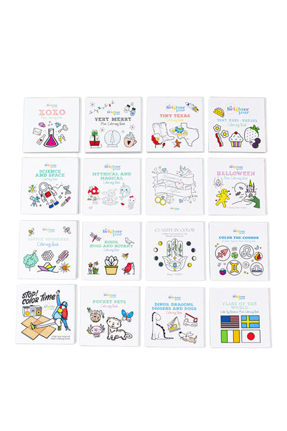 16-Piece Mini Adult Coloring Book Set