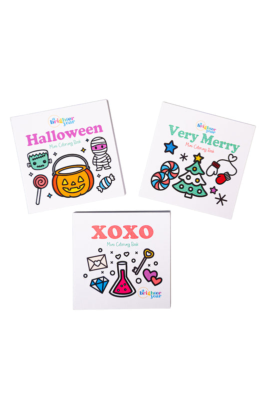 Holiday Mini Coloring Book Bundle, 3-Pack