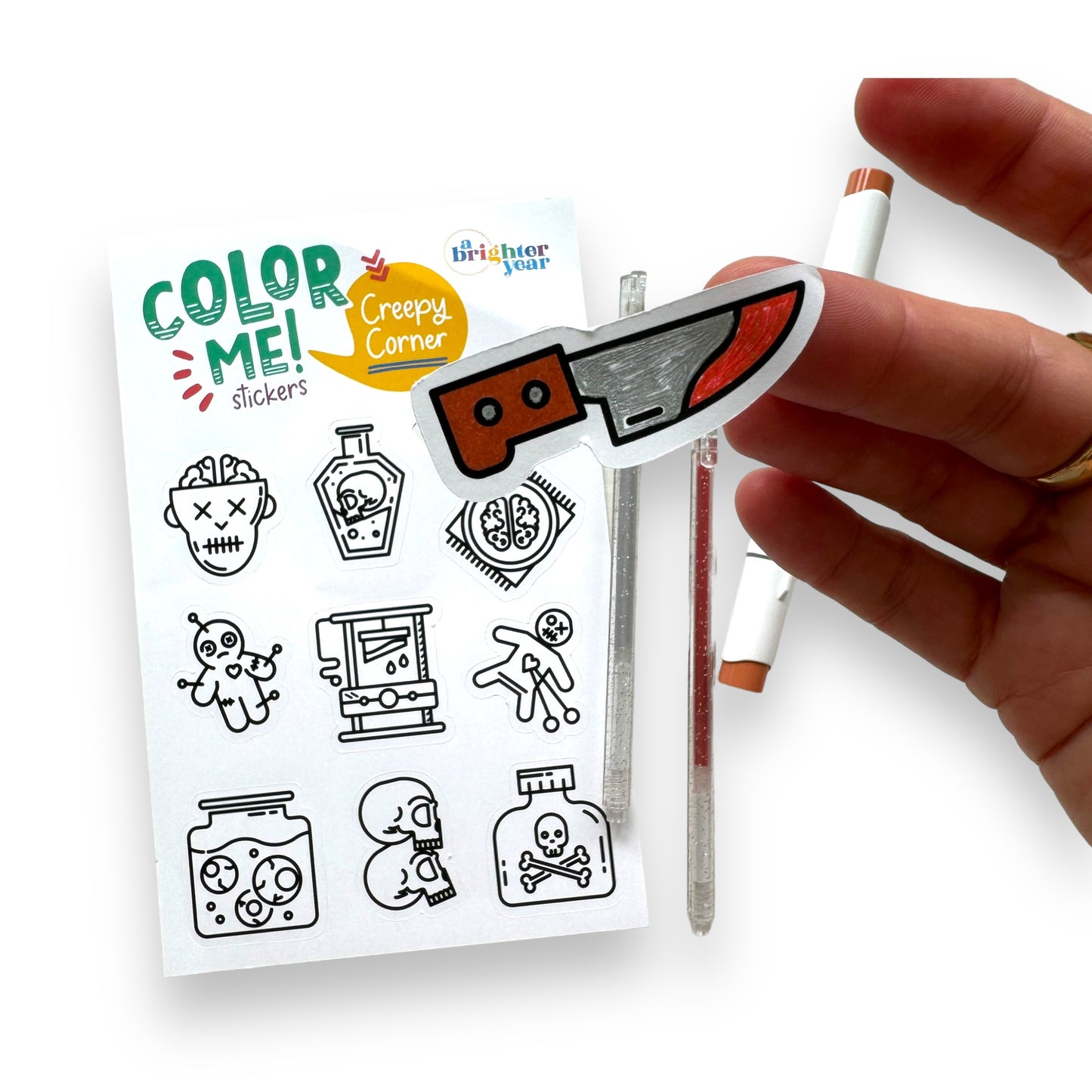 Color Your Own Creepy Corner Stickers