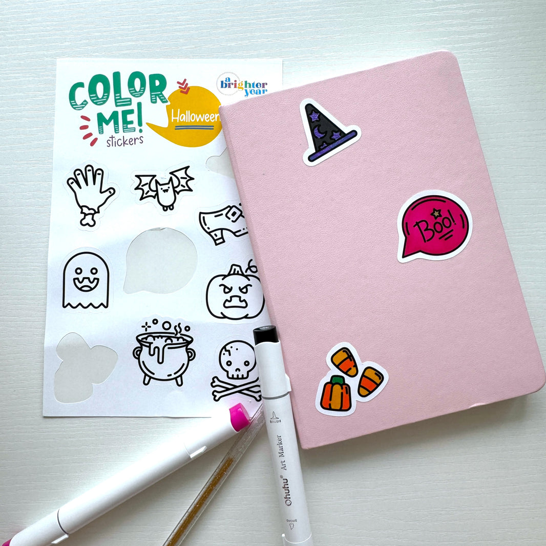 Stickers Set Colorable Colorable Stickers -Fun & Creative Stationery for All Ages - A Brighter ...