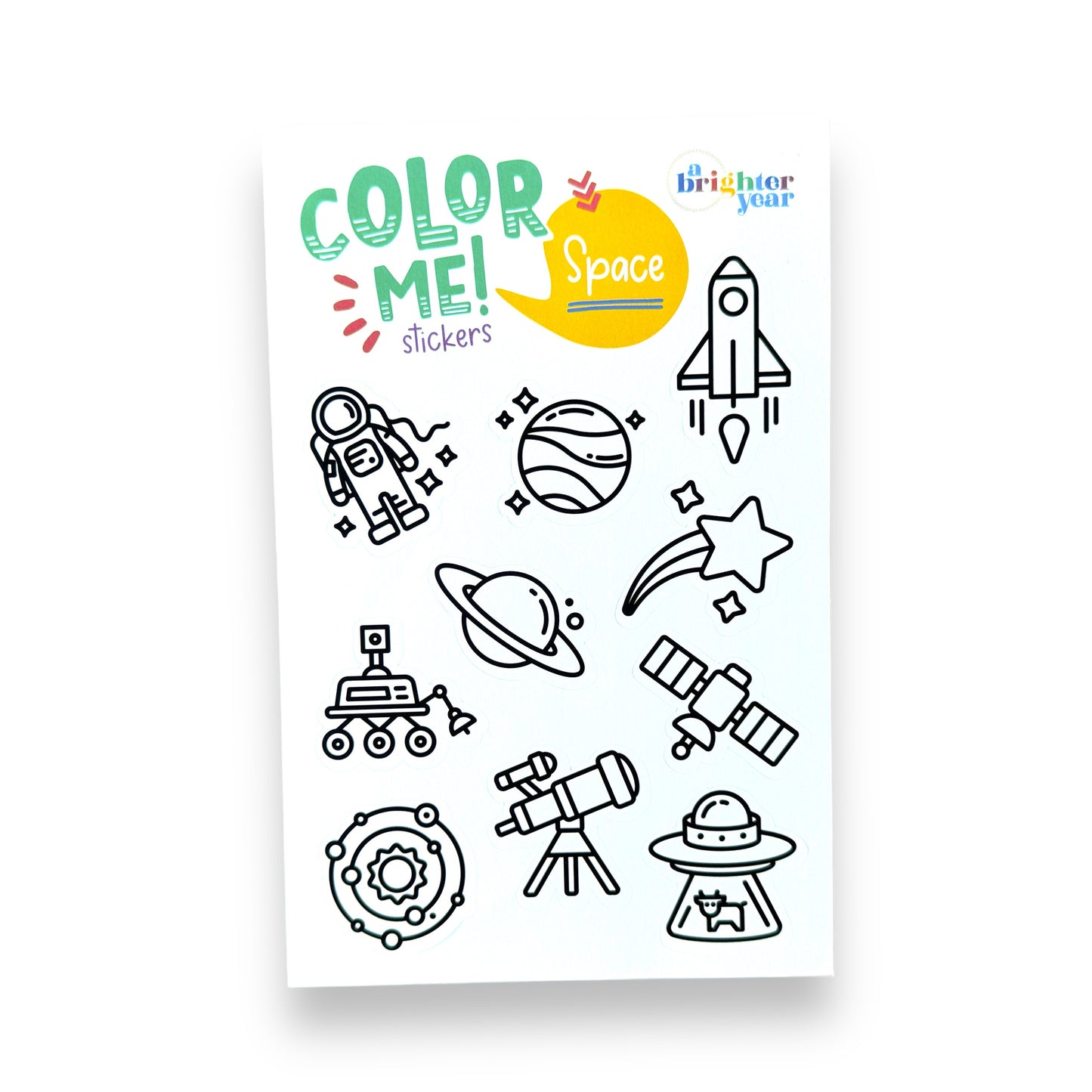 Space & Science Color-Your-Own Sticker Bundle, 3-Pack