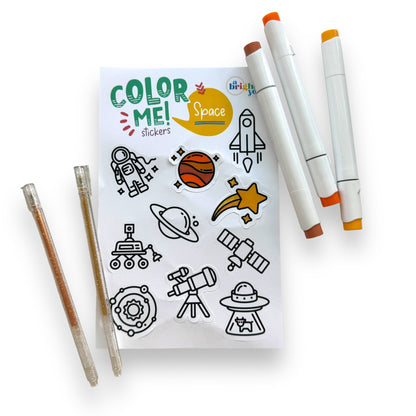 Space & Science Color-Your-Own Sticker Bundle, 3-Pack