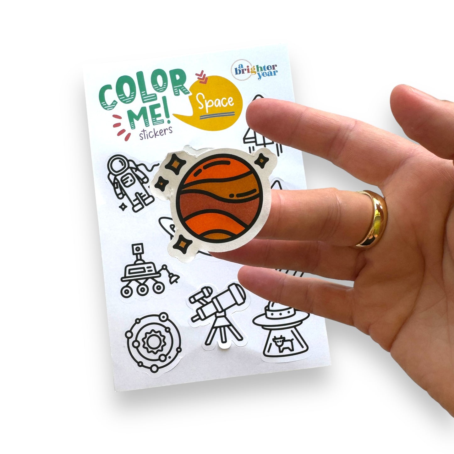 Space & Science Color-Your-Own Sticker Bundle, 3-Pack