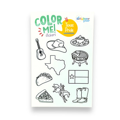 Tiny Texas Color-Your-Own Sticker Bundle, 3-Pack