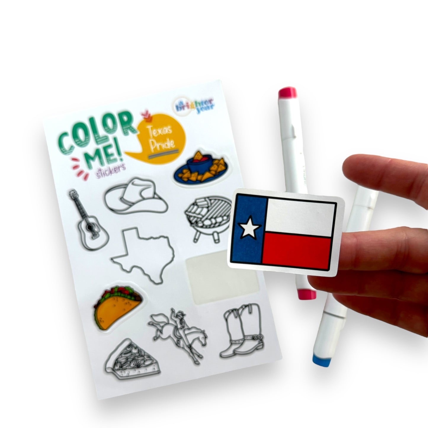 Tiny Texas Color-Your-Own Sticker Bundle, 3-Pack