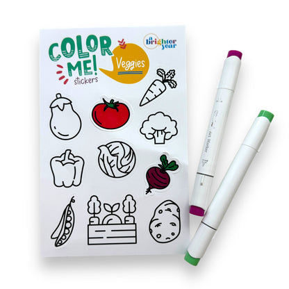 Veggies Color-Your-Own Stickers
