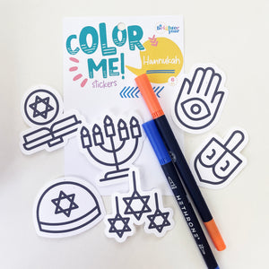 Color Your Own Hanukkah Stickers