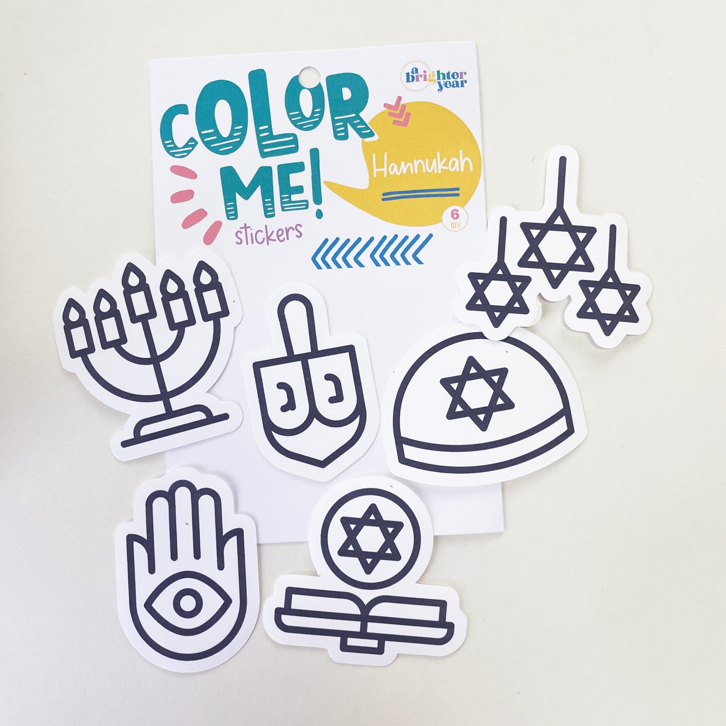 Color Your Own Hanukkah Stickers