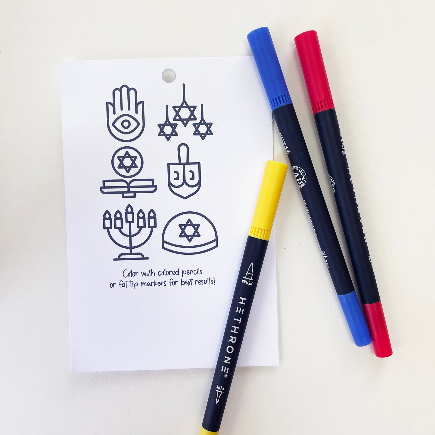 Color Your Own Hanukkah Stickers