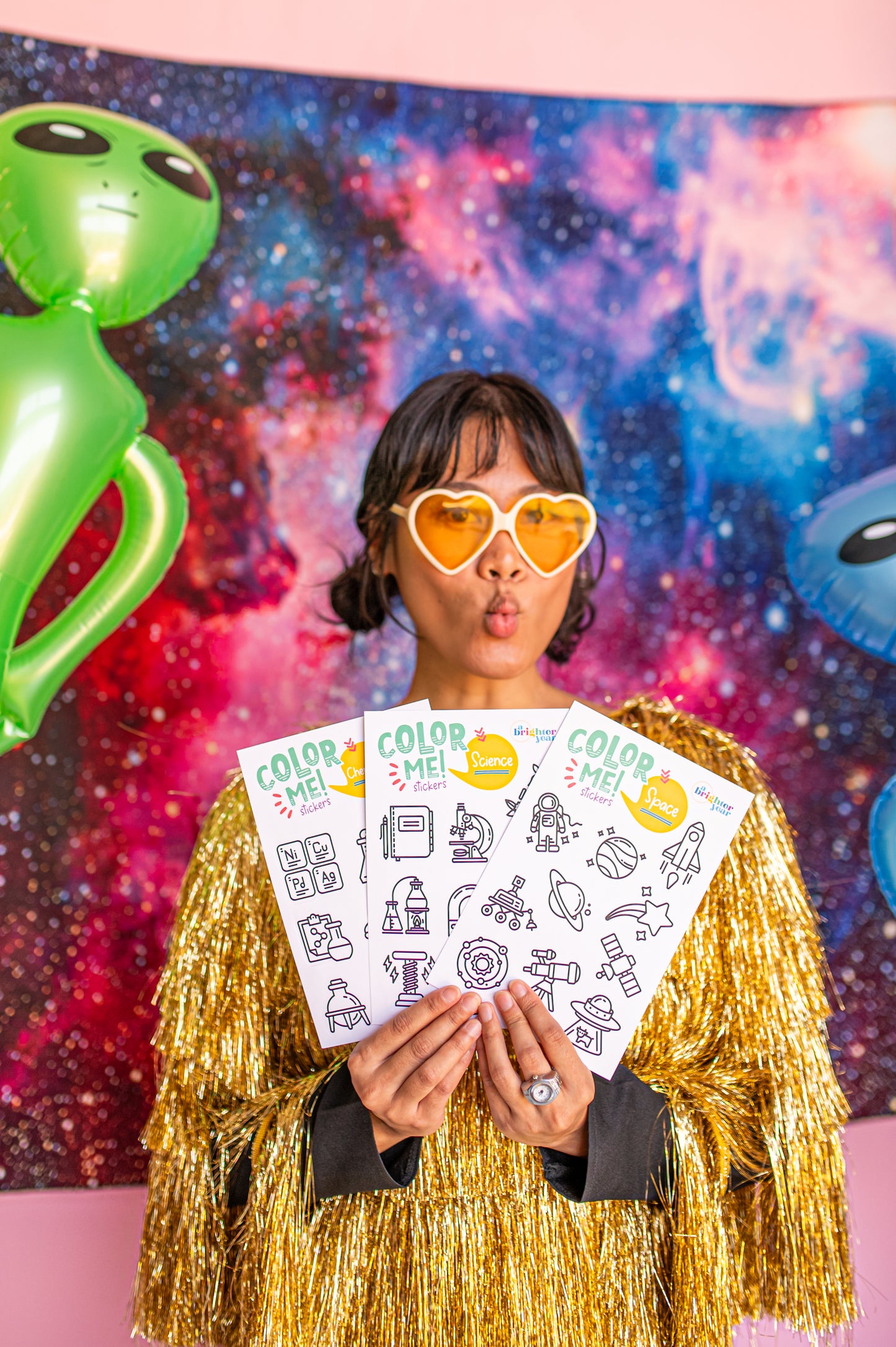 Space + Science Color-Your-Own Sticker Bundle, 3-Pack