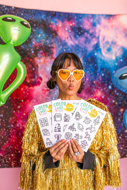 Space + Science Color-Your-Own Sticker Bundle, 3-Pack