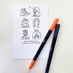 Color Your Own Spooky Halloween Stickers