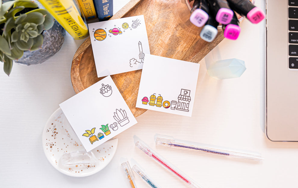 Color Your Own Post-It Notes Bundle, 3-Pack - A Brighter Year